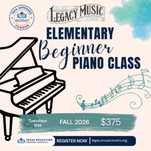 Fall 2026 Elementary Beginner Piano Class