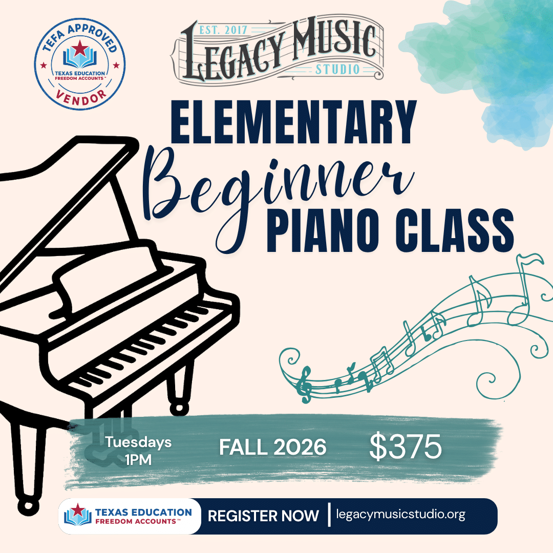 Fall 2026 Elementary Beginner Piano Class