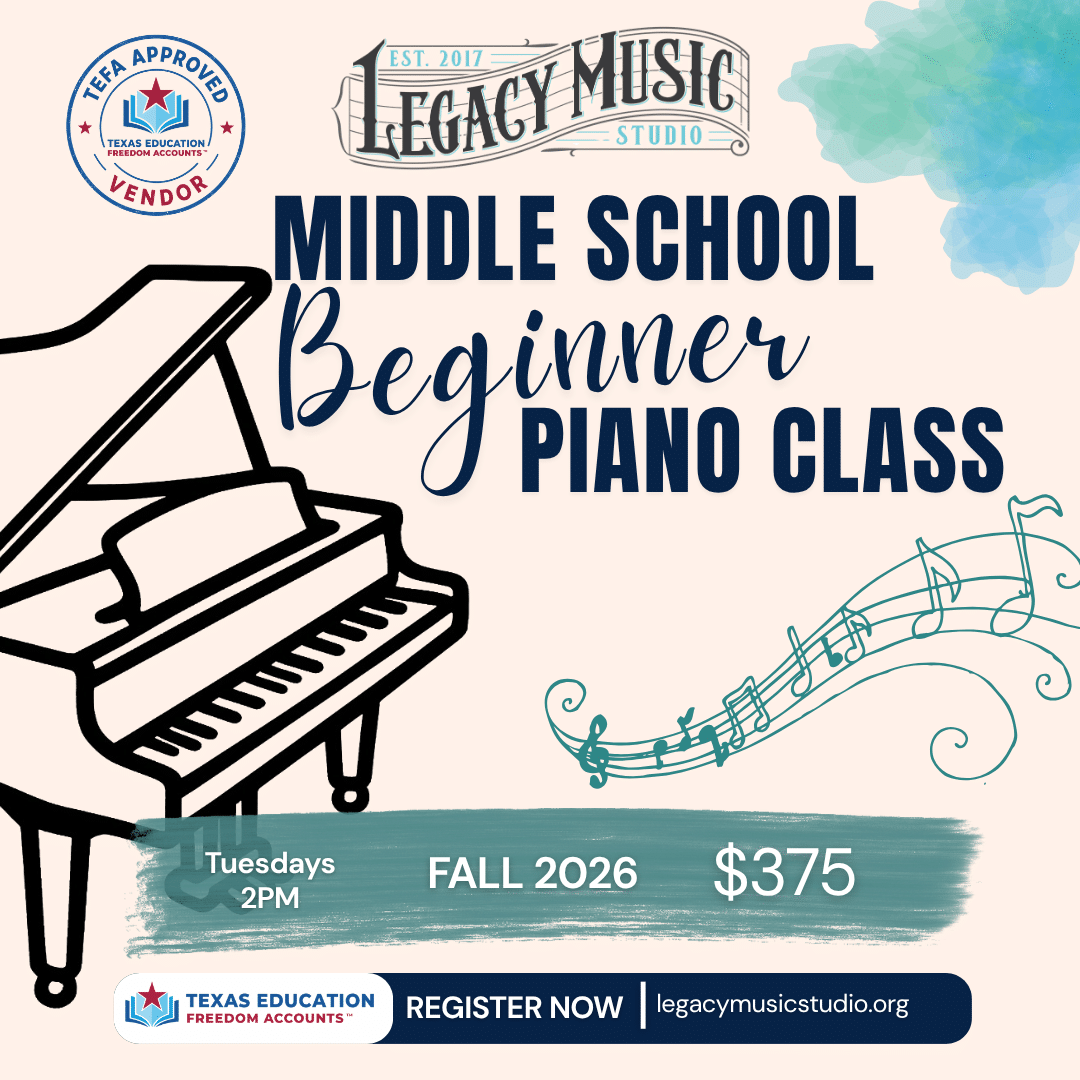 Fall 2026 Middle School Beginner Piano Class